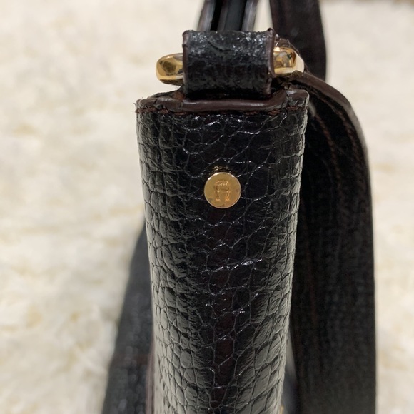 VINTAGE ETIENNE AIGNER EMBOSSED GENUINE LEATHER HOBO STYLE BAG - Picture 6 of 13